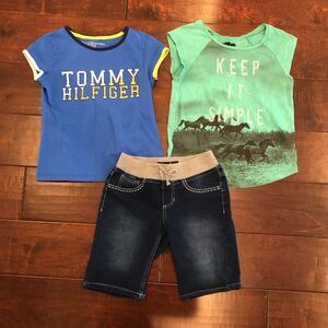 Bundle of T-shirts and shorts